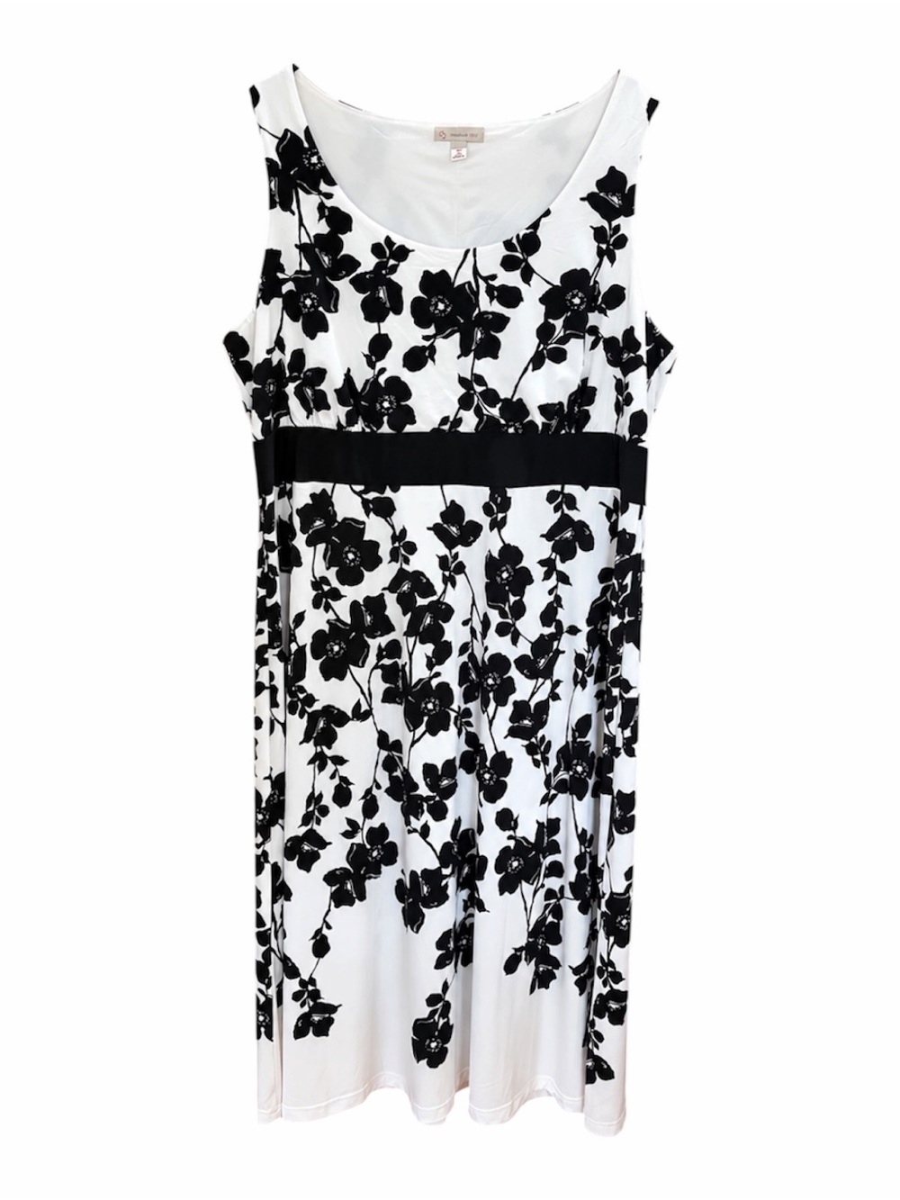 Dressbarn | Sleeveless Black & White Floral A-Line Dress